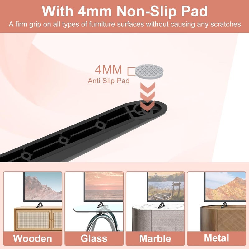 Maozhren TV Stand for Hisense TV Legs, Only for Hisense 40" 43" TV 40H5590F 40H4F 40H3F9 40H4030F1 43H4F 43H4030F 43H4030F1 TV Stand with Screws Set, Easy to Install, Black - Image 4
